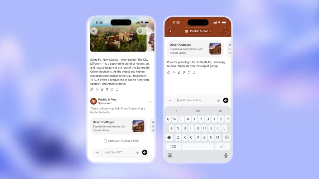 ChatGPT Ad Channels Sponsored Post UI ChatGPT Ad Channels Sponsored Post UI